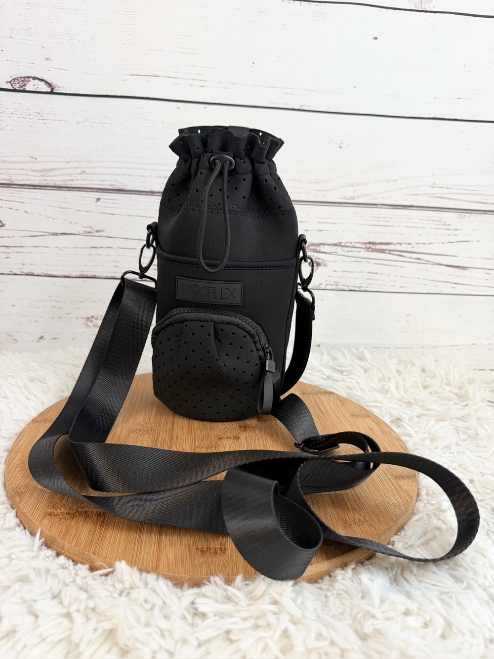 POPFLEX Active Water Bottle Sling Bag - Crossbody Hydration Carrier Black